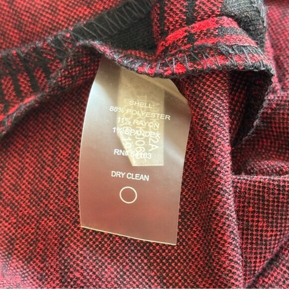 Tommy Hilfiger Color BLock Plaid Red Black Sheath Sleeveless Dress Sz 12 - Picture 7 of 7